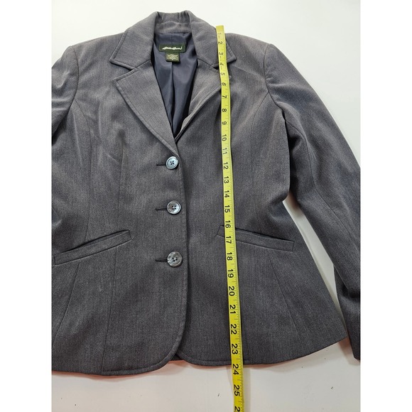 Eddie bauer size 2 grey proffesional 3 button blazer long sleeve office ^ - Picture 8 of 8